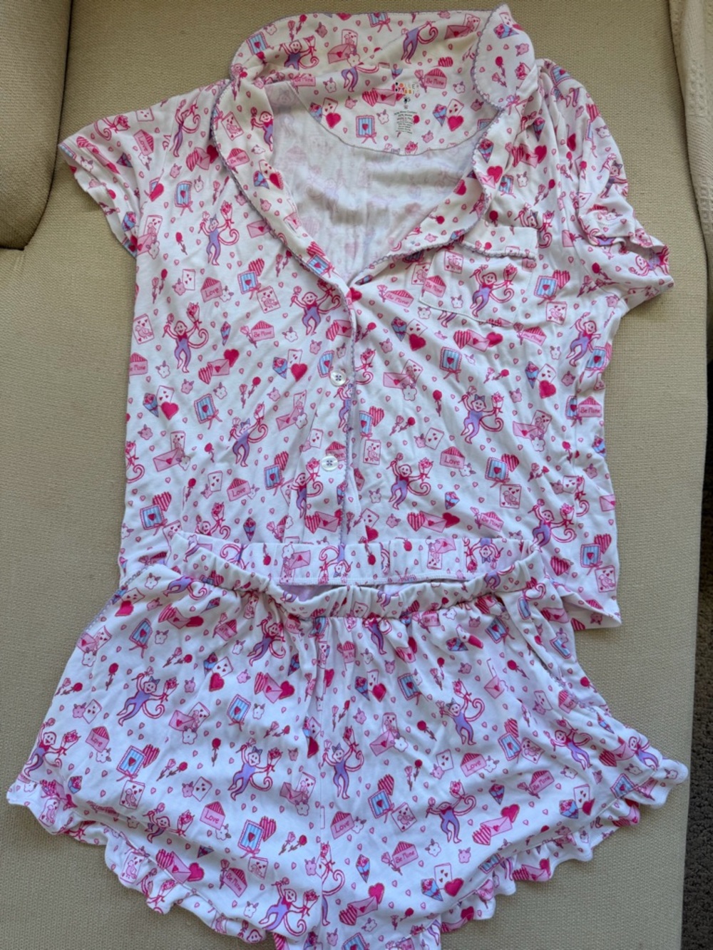 Roller Rabbit Love Letter Wyatt Short Sleeve Polo Pajama Set